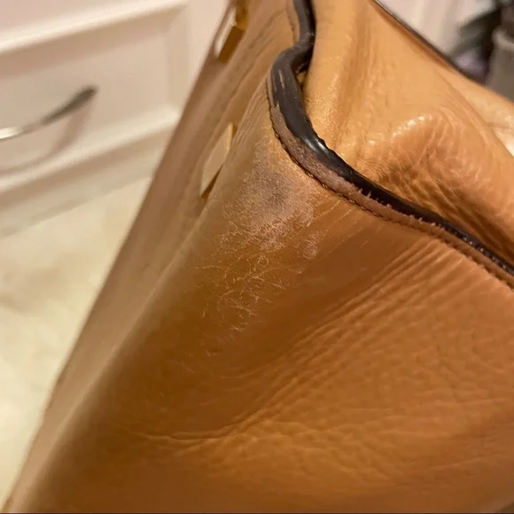 MICHAEL KORS Large Gia Satchel Tote Tan - Picture 12 of 14